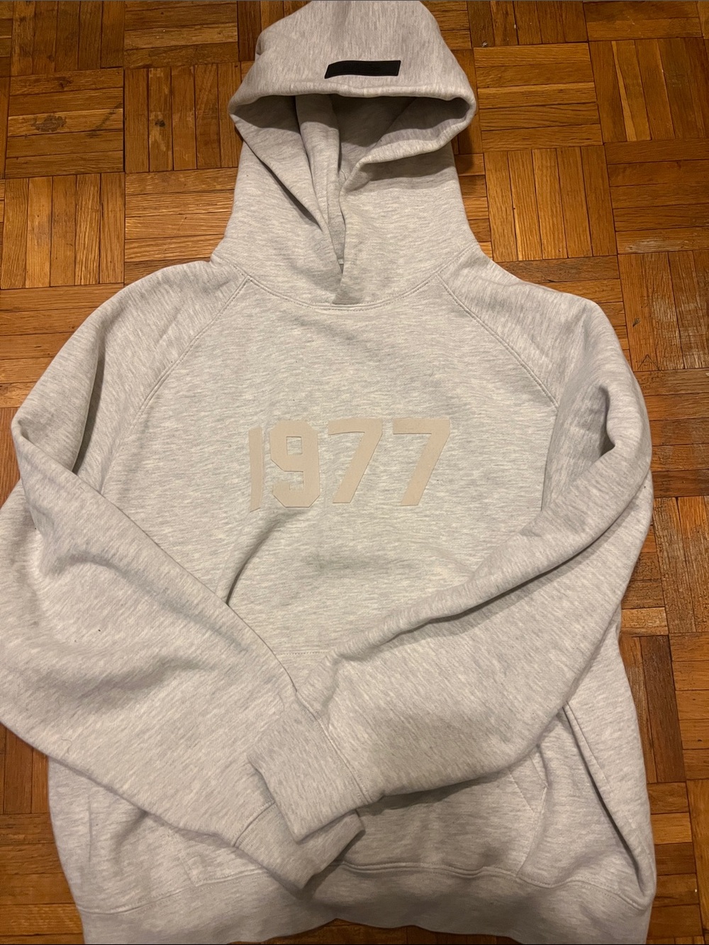 Essentials Fear Of God light oatmeal hoodie